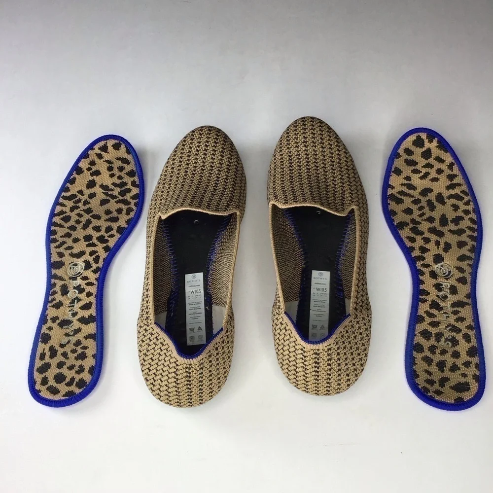 Rothy’s The Loafer in Gold Houndstooth Size 10.5